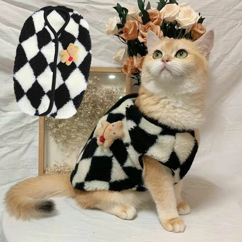 Suéter de gato Sphynx a la moda, cárdigan para gatos, Gotas, ropa cálida de lana para mascotas, chaquetas para perros Garfield Katten, ropa para mascotas