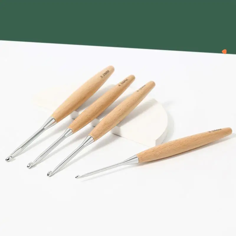 Juego de agujas de tejer de madera, juego de ganchos de ganchillo, aguja de bordado, Kit de ganchillo - imagen 2