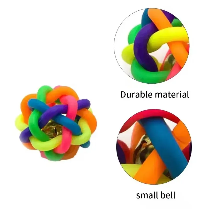 1 Uds. Bola de juguete con tono de llamada de Color, pelota para masticar diaria de entrenamiento colorido, sonido chirriante, juguete interactivo para perros y gatos - imagen 2