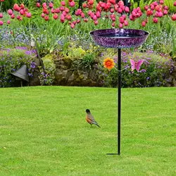 Bebedero de baño para pájaros con estaca – Decoración de jardín