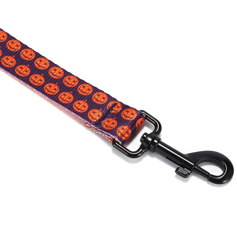 PLATTCO correa de perro de nailon de imitación de calabaza púrpura con impresión personalizada privada perfecta para caminar todo tipo de perros 5 tamaños PDL337 - imagen 2