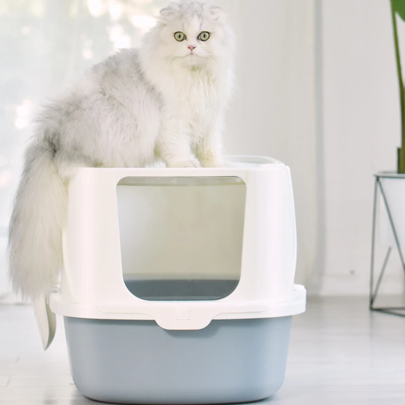 Caja de arena para gatos, completamente cerrada, antisalpicaduras, inodoro para mascotas, caja de arena para gatos grande, productos para mascotas - imagen 3