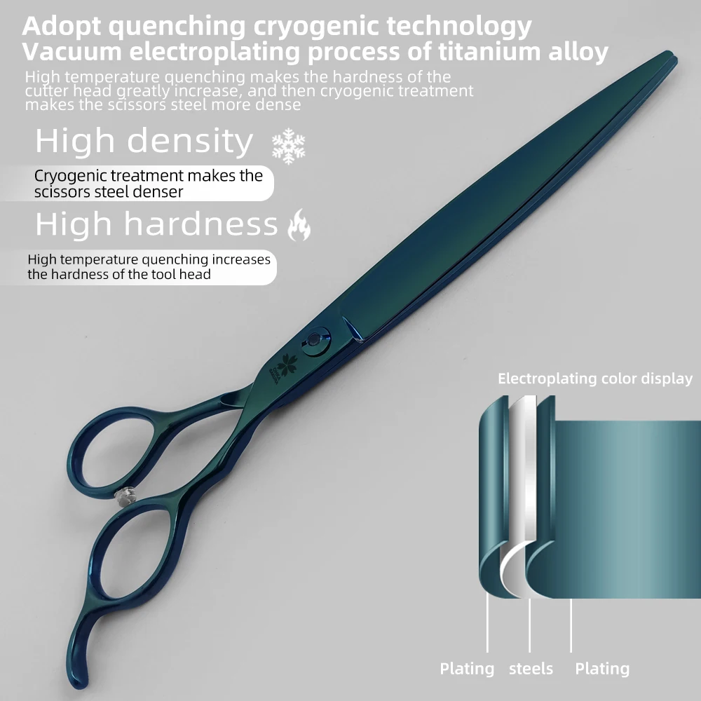Tijeras de corte grandes para mascotas, corte de pelo grueso, aseo para mascotas, acero japonés VG10, 7,5 pulgadas, Teddy, esteticista profesional para mascotas - imagen 3