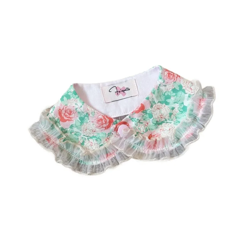 Collar de flores para mascotas, babero rosa, toalla para babas de perros y gatos, chal para mascotas, oso de peluche, bufanda para perros pequeños, accesorios para perros pequeños y cachorros - imagen 5