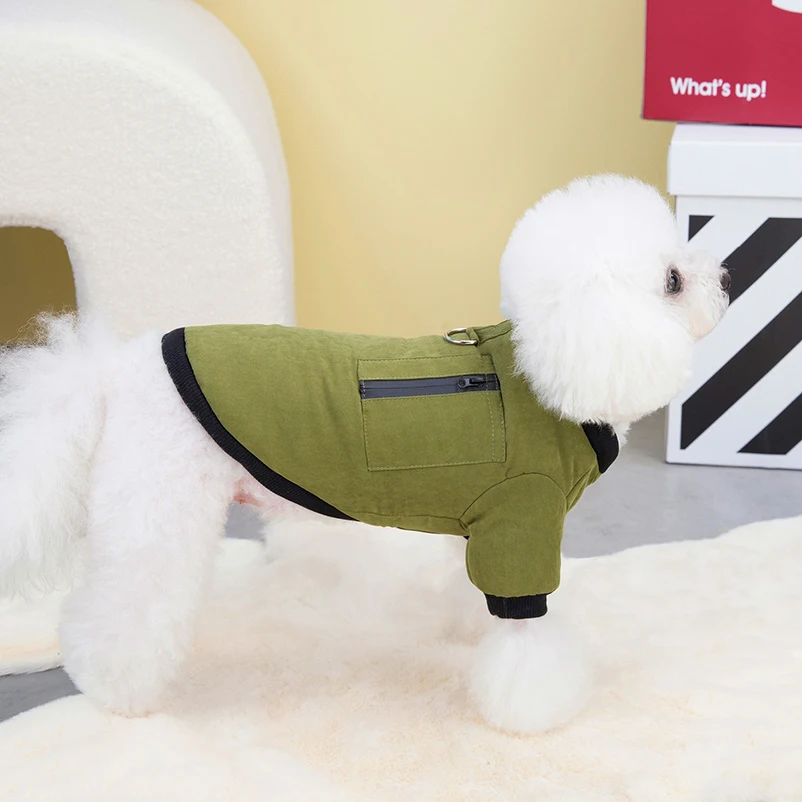 Chaqueta para perros pequeños y medianos, abrigo cálido para gatos, Bulldog Francés, Chihuahua, Pug, ropa con anillo en D, trajes para cachorros, accesorios para mascotas - imagen 4