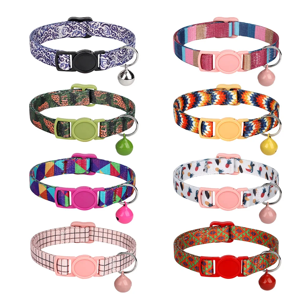 Collar de liberación rápida para gatos, Collar de nailon suave para cachorros y gatitos, collares de seguridad para mascotas con accesorios de campana para perros pequeños y gatos - imagen 3