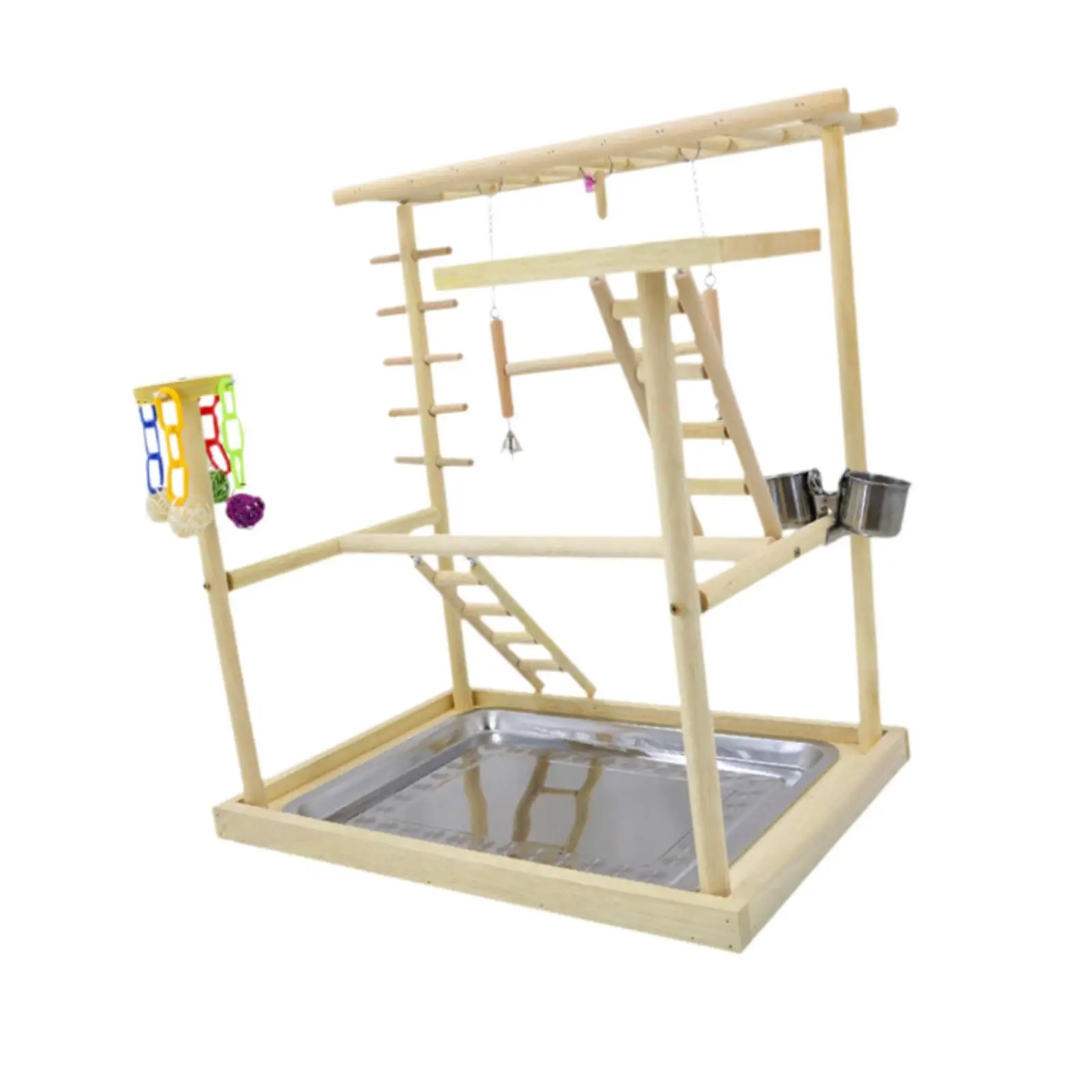 Parrot Playground Bird Play Stand,Parrot Perches Bird Play Gym Stand Wooden Parrot Perch Playstand for Parakeets Cockatiels