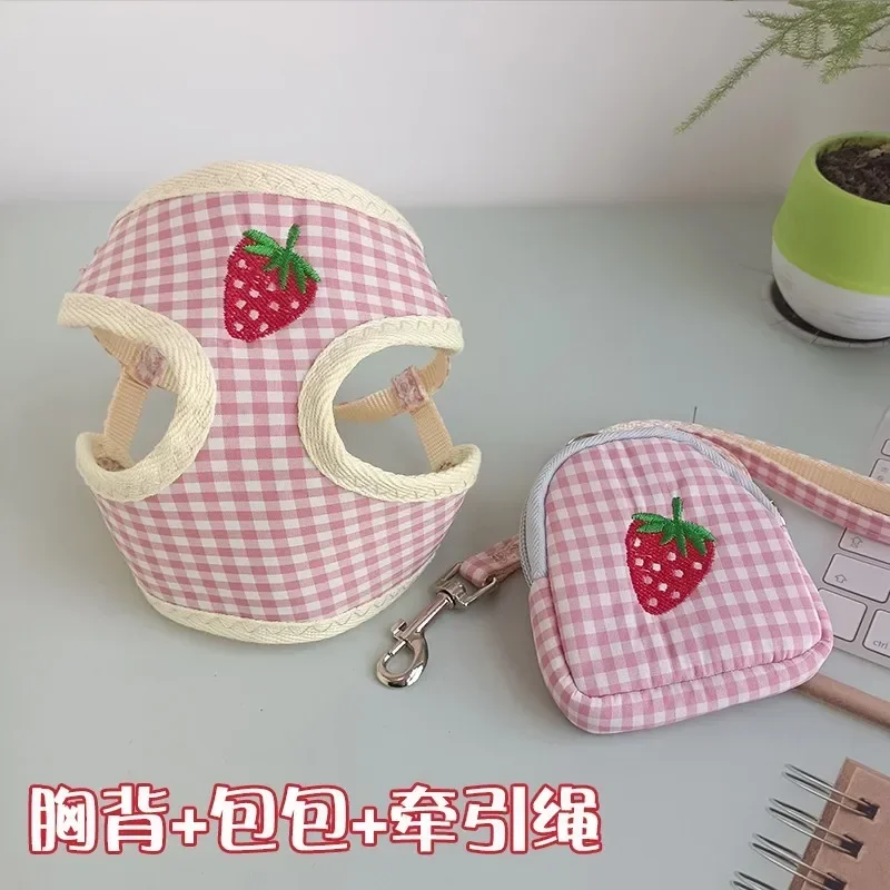 Cuerda de tracción para perros, cuerda para caminar para perros, cadena para perros pequeños, chaleco para gatos y mascotas, conjunto de Collar con correa para el pecho, arnés y correa para perros, bolsa para perros y cachorros - imagen 5