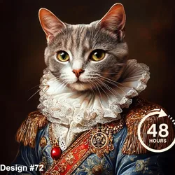 ATUBAN Retrato de mascota real personalizado, Retrato de mascota, Retrato de perro real, Regalo de retrato de mascota, Retrato de mascota renacentista, Regalo del Día de San Valentín