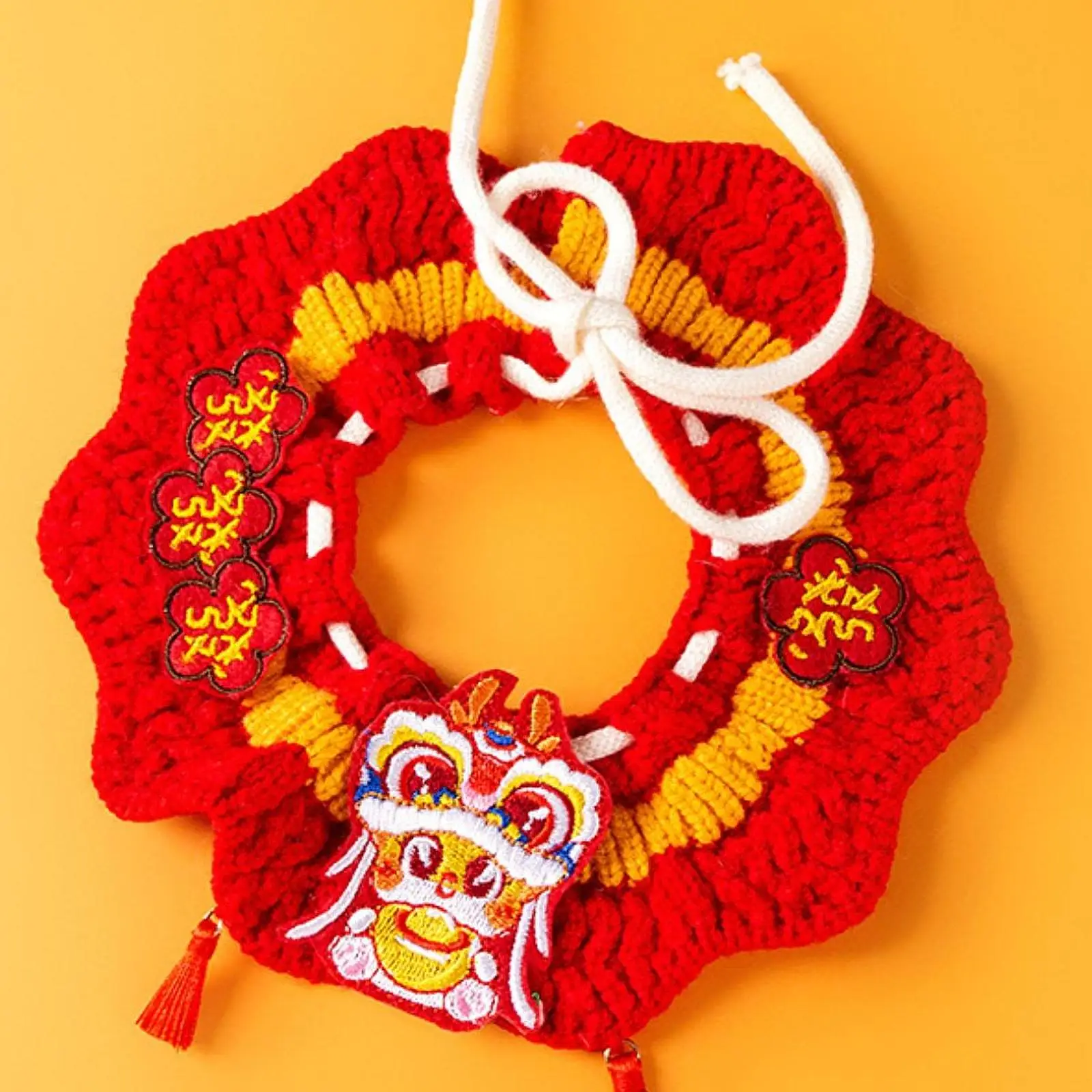 Collar tejido para gatos de Año Nuevo, calentador de invierno, bufanda para mascotas, accesorio de disfraz de vacaciones para gatos pequeños, medianos y grandes, suministros para mascotas - imagen 3
