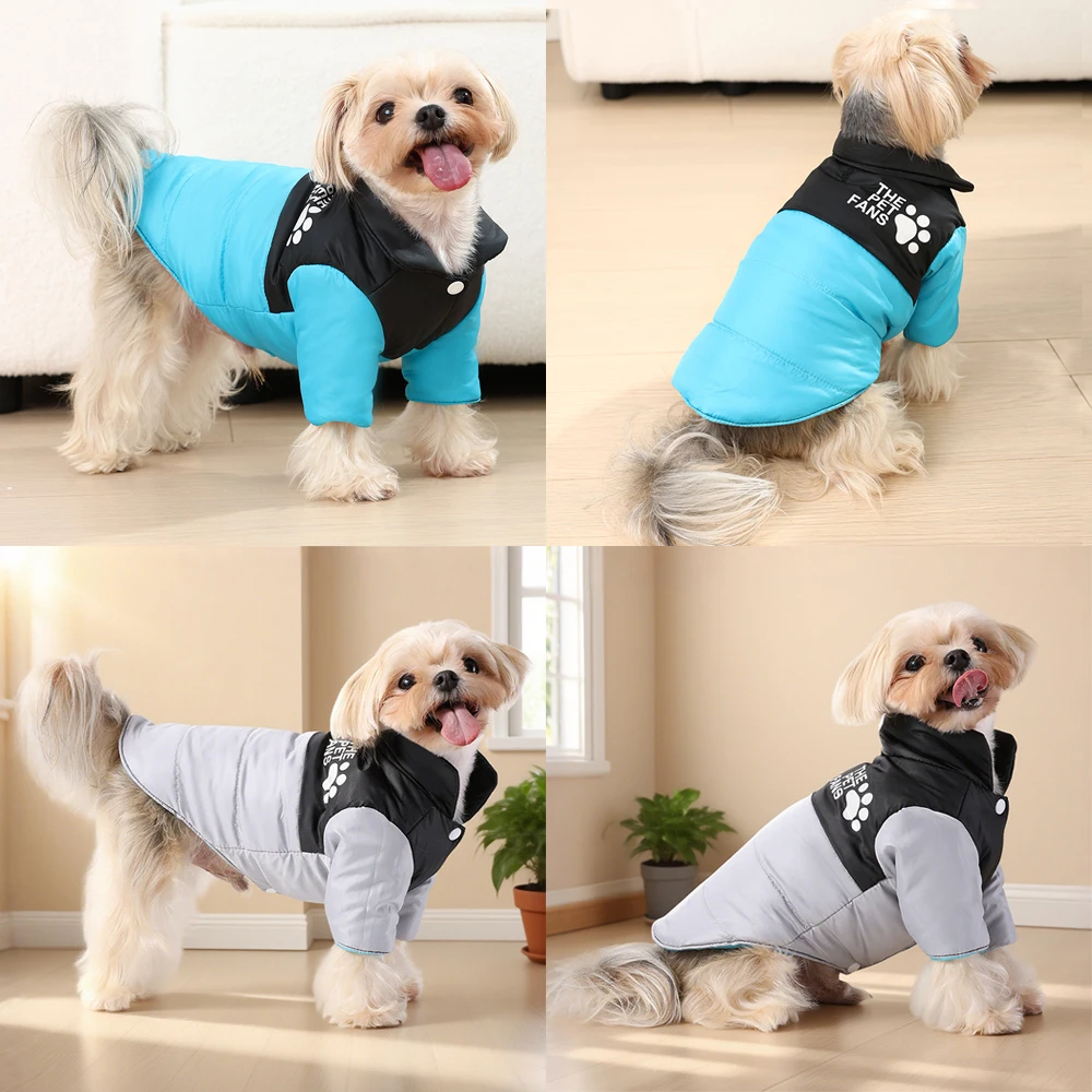 Ropa Reversible de invierno para perros pequeños y medianos, abrigo para cachorros a prueba de viento para clima frío, disfraz para Chihuahua Yorkie Pug, chaqueta - imagen 5