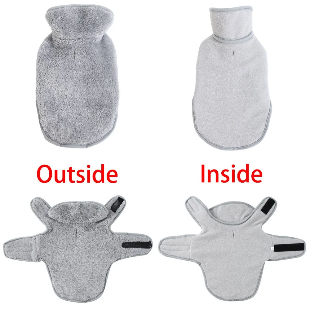 Chaleco Reversible para perros, abrigo cálido de lana para mascotas para perros pequeños y grandes, chaqueta suave para perros grandes y gatos con agujero para correa, chaqueta Labrador - imagen 4