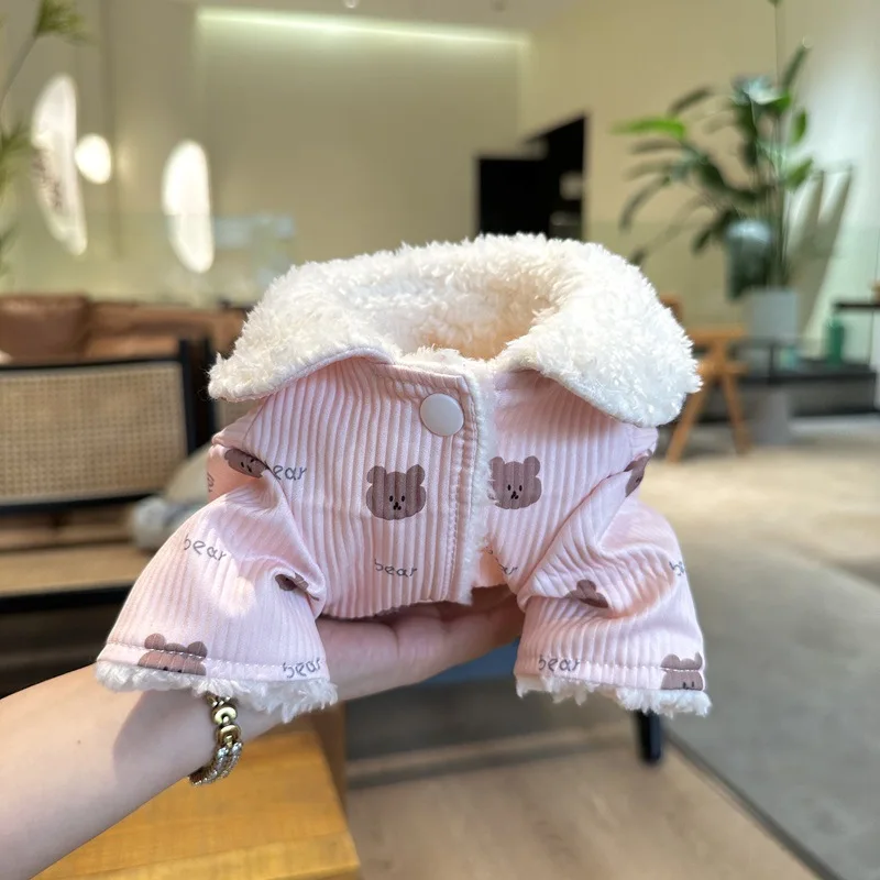 Chaleco acolchado de algodón grueso para mascotas, Teddy Schnauzer, ropa para perros pequeños, productos cálidos de dibujos animados a prueba de frío para otoño e invierno - imagen 4