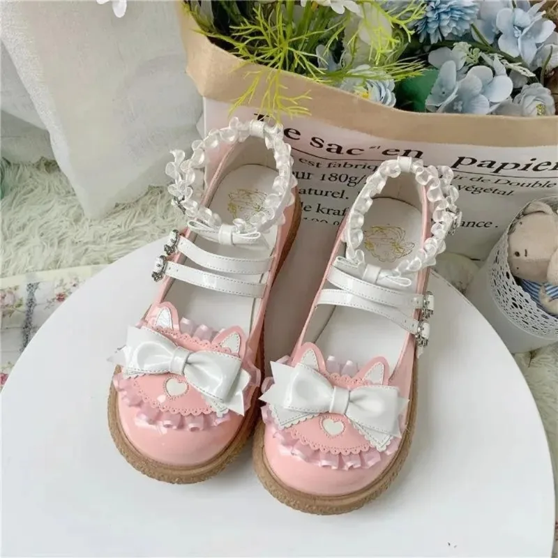 Zapatos planos para mujer, zapatos japoneses Mary Jane Lolita de cuero pequeños, zapatos individuales de princesa de boca poco profunda con cabeza redonda para mujer - imagen 5