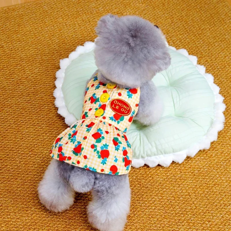 Vestido floral para perros pequeños – Algodón para Chihuahua y Bulldog Francés - imagen 3