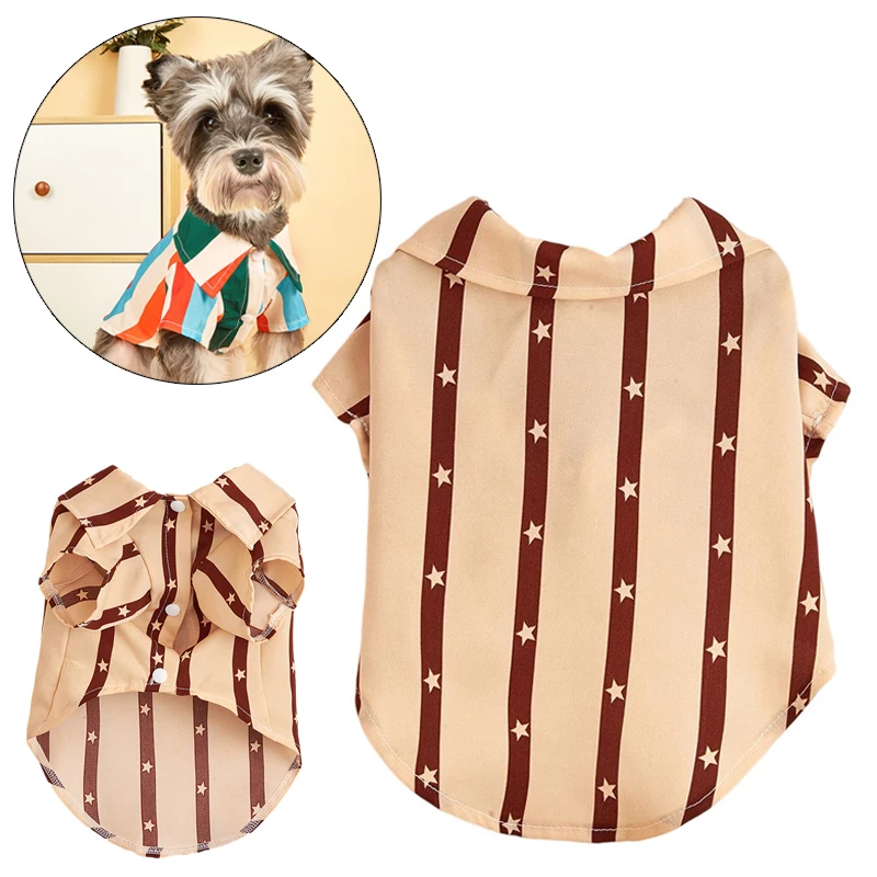 Spring Summer Pet Clothes Classic Stripes Puppy Dog Shirts for Small Dogs Yorkshire Schnauzer Fashion Soft Pets T-shirt Outfits