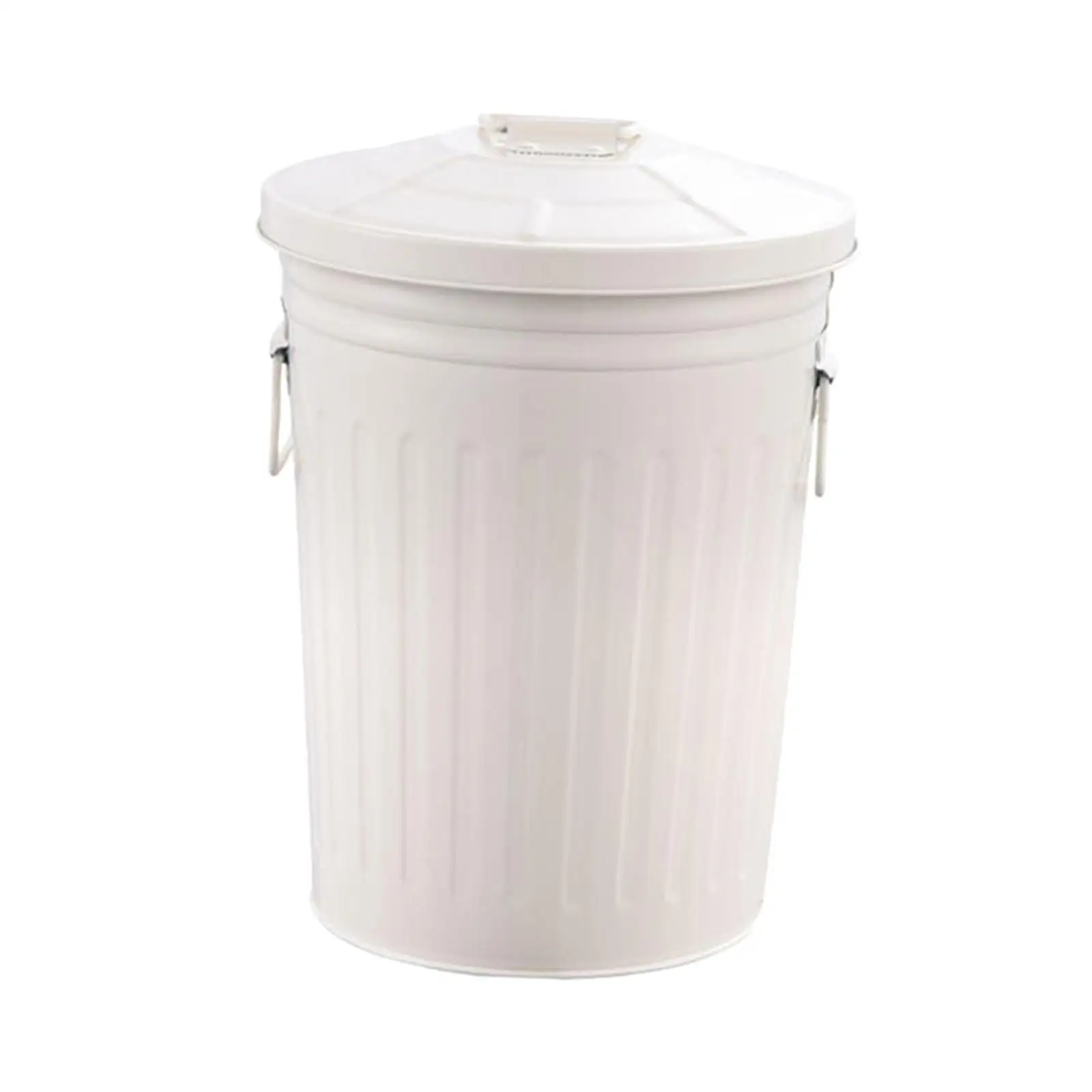 Metal Trash Can 23L Heavy Duty Decorative Sturdy Outdoor with Seal Lid Iron Garbage Can Garbage Container for Farm Garden Patio