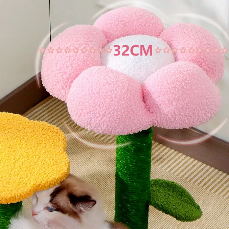Marco de escalada para gatos, torre de flores para gatos, tablero rascador colorido de Sisal, rascadores para gatos, estante para saltar, muebles para el hogar del árbol