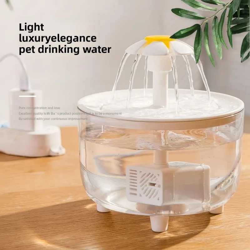 Dispensador de agua circulante silencioso para gatos, diseño de flujo de filtrado automático, alimentador de agua potable enchufado, suministros para mascotas, accesorios - imagen 2