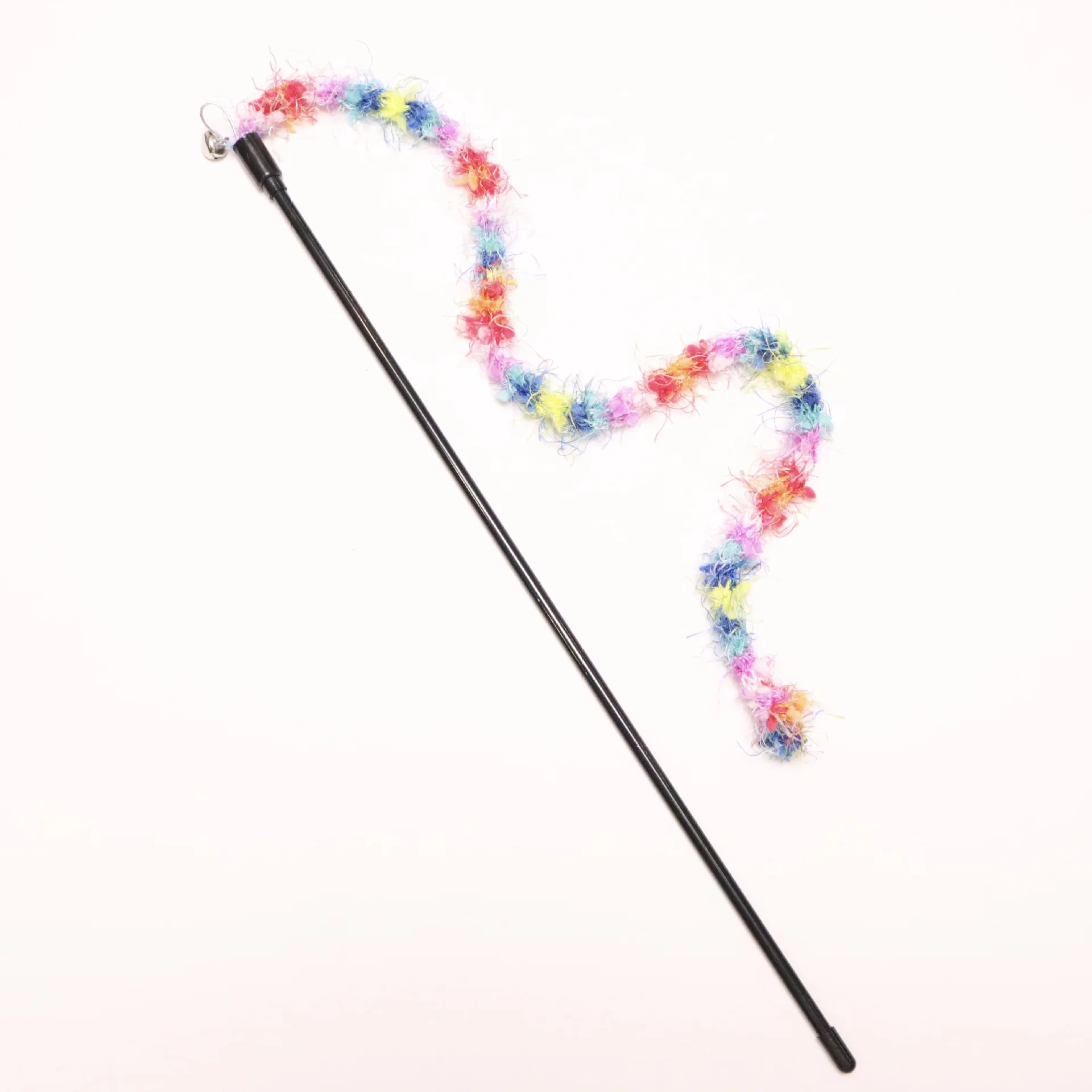 2/3/4 Uds. Cuerda de felpa a rayas coloridas, palo de burla para gatos, juguete tejido de lana para mascotas