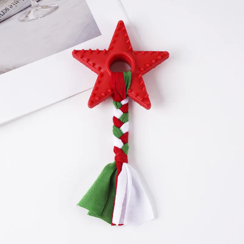 8 Uds. Juguetes para masticar perros para razas pequeñas • Nudos de cuerda navideña y tiras de tela • Juguetes molares para la dentición para aliviar el aburrimiento - imagen 4