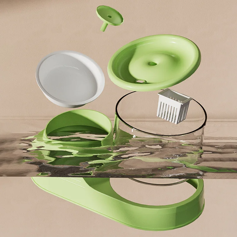 Dispensador de agua para gatos, circulación automática de aguas vivas, filtración de agua potable para mascotas, alimentador de cuello móvil, suministros para perros - imagen 3