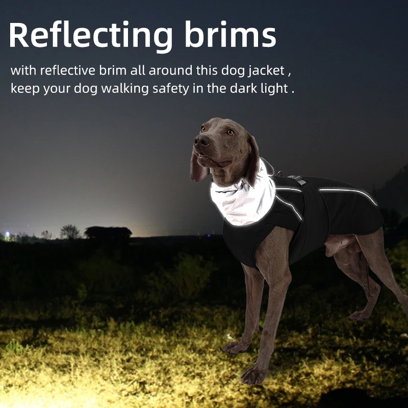 Ropa para perros, chaqueta de invierno de lujo para perros pequeños, medianos y grandes, impermeable, suave, acolchado, abrigo cálido para mascotas, traje reflectante de seguridad para perros - imagen 4