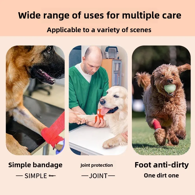 Vendaje elástico para mascotas, se puede rasgar a mano, tela para encuadernación de suciedad para perros al aire libre, vendaje portátil ligero y transpirable, suministros de productos para mascotas - imagen 4