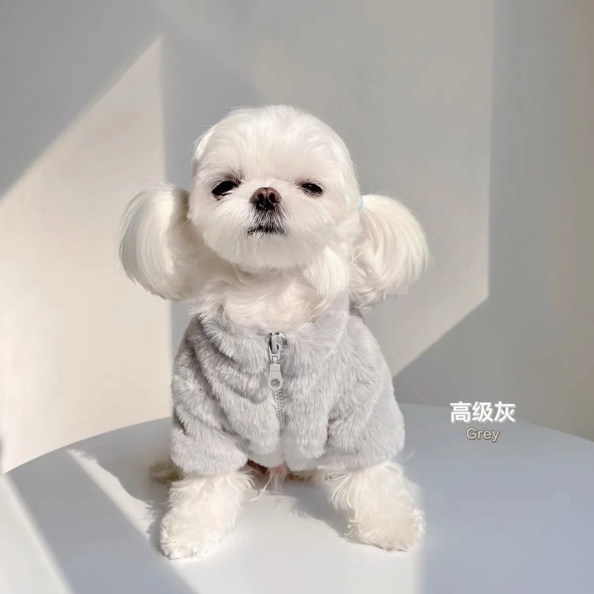 Abrigo grueso y cálido para perro, chaqueta de lana suave para mascotas para perros pequeños y medianos, traje maltés bonito a la moda para clima frío, Otoño e Invierno - imagen 2