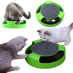 Juguete rascador inteligente para gatos con pista y ratón