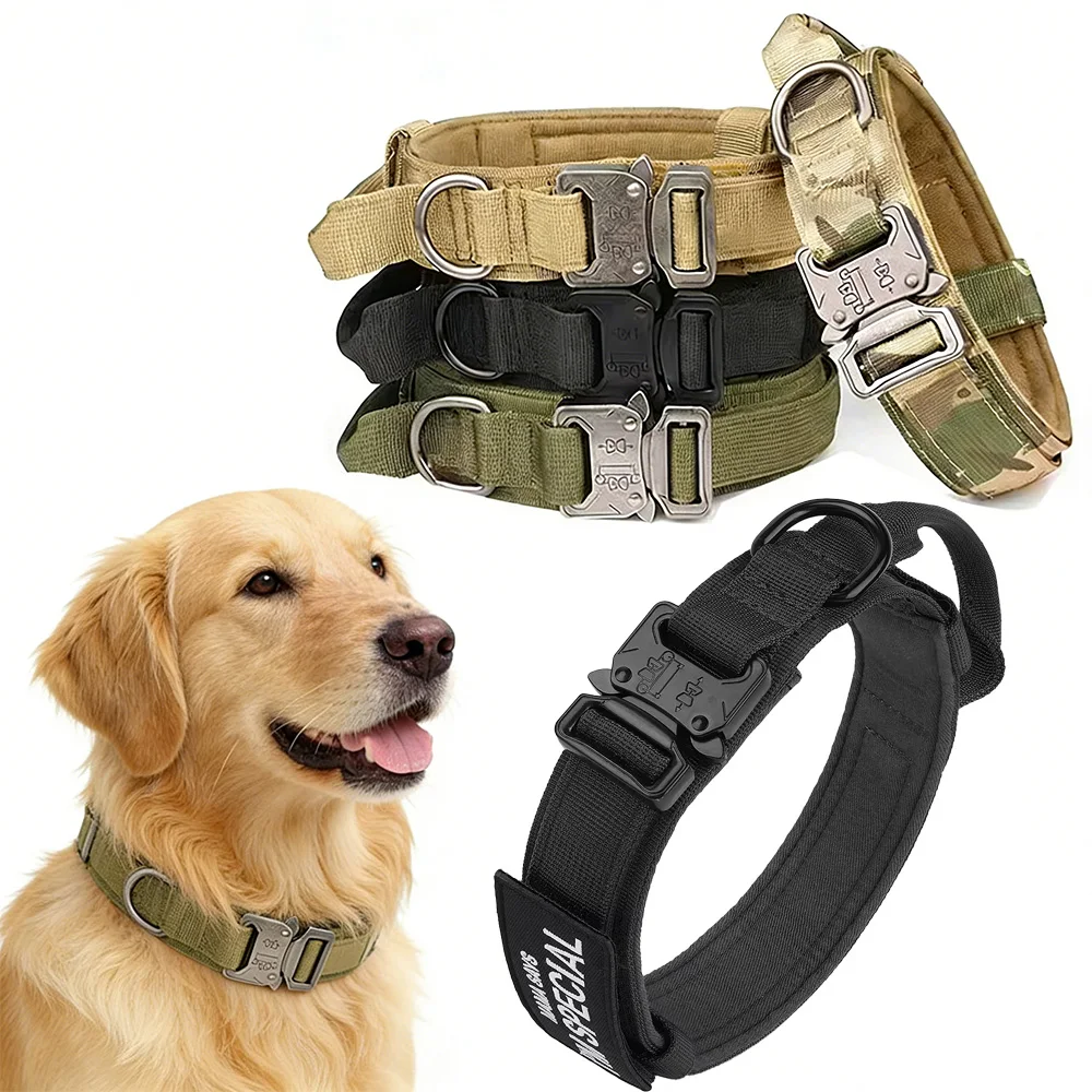 Collar de perro ajustable con hebilla de metal y parche personalizable - imagen 3
