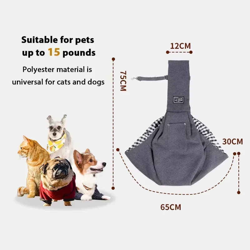 Bolso de hombro tipo bandolera para mascotas, bolsa de viaje al aire libre para gatos y cachorros con bolsillo de almacenamiento, mochilas portátiles para mascotas, arnés de seguridad - imagen 2