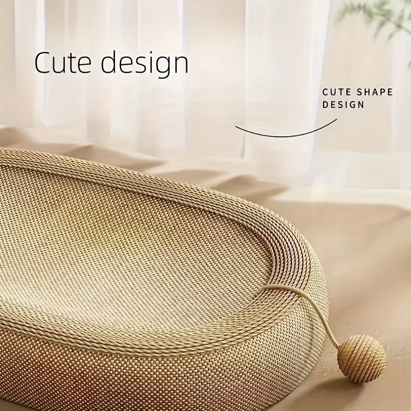 Rascador ovalado de cartón para gatos – Cama 2 en 1 con sisal - imagen 5