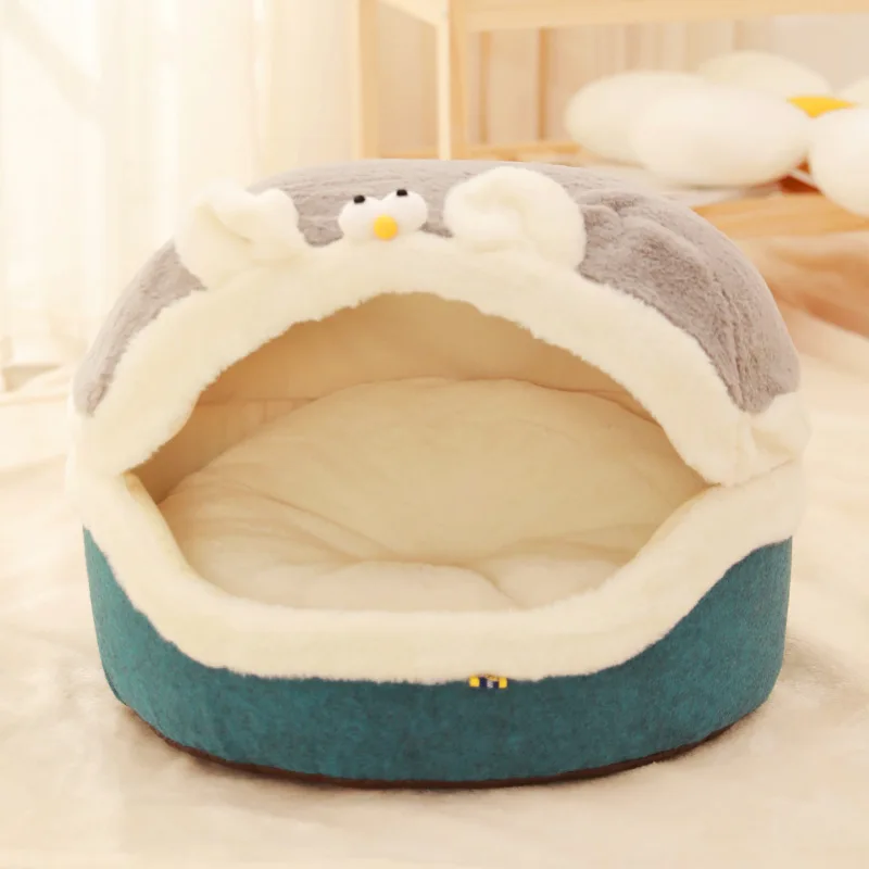 Cama de felpa suave para mascotas, nido para gatos, cueva para cachorros, cojín para perros pequeños, cama cálida para dormir, suministros para mascotas, 2 en 1 - imagen 3