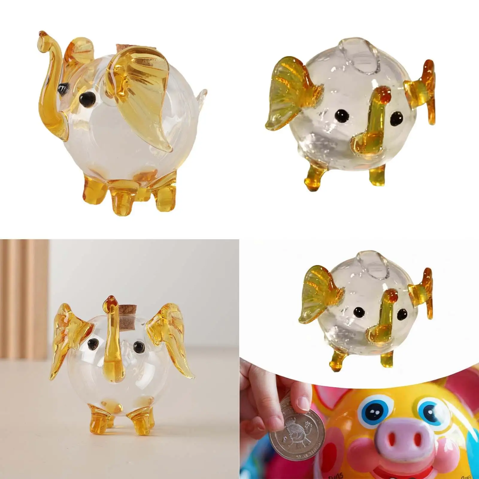 Hucha de vidrio transparente, organizador, decoración de mesa, colección educativa, cambios, ahorro de energía, hucha transparente para dormitorio, boda - imagen 4