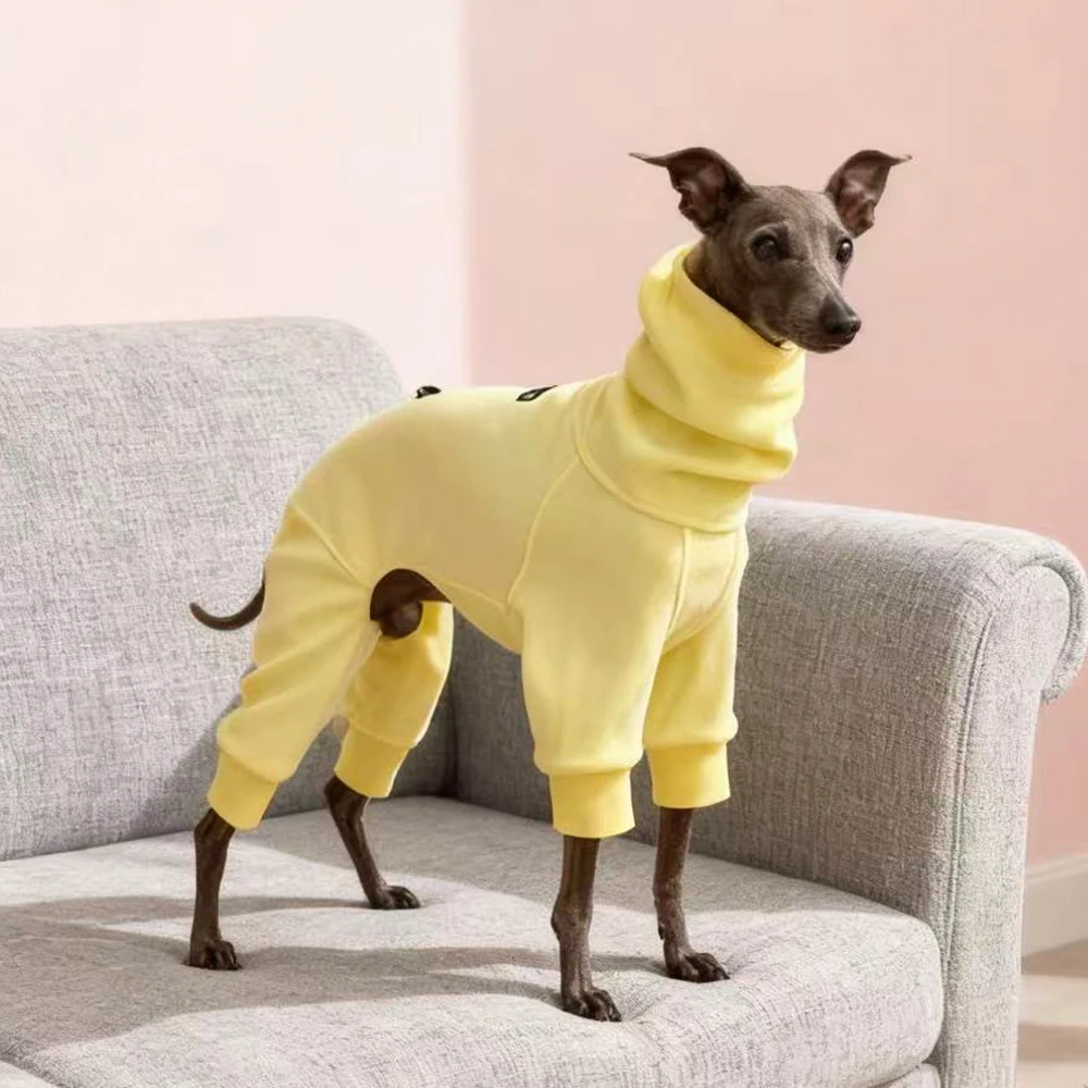 Ropa para perros en otoño, sudadera suave de manga larga gruesa de 4 patas para galgo italiano en invierno, abrigo dulce cálido para Whippet - imagen 5
