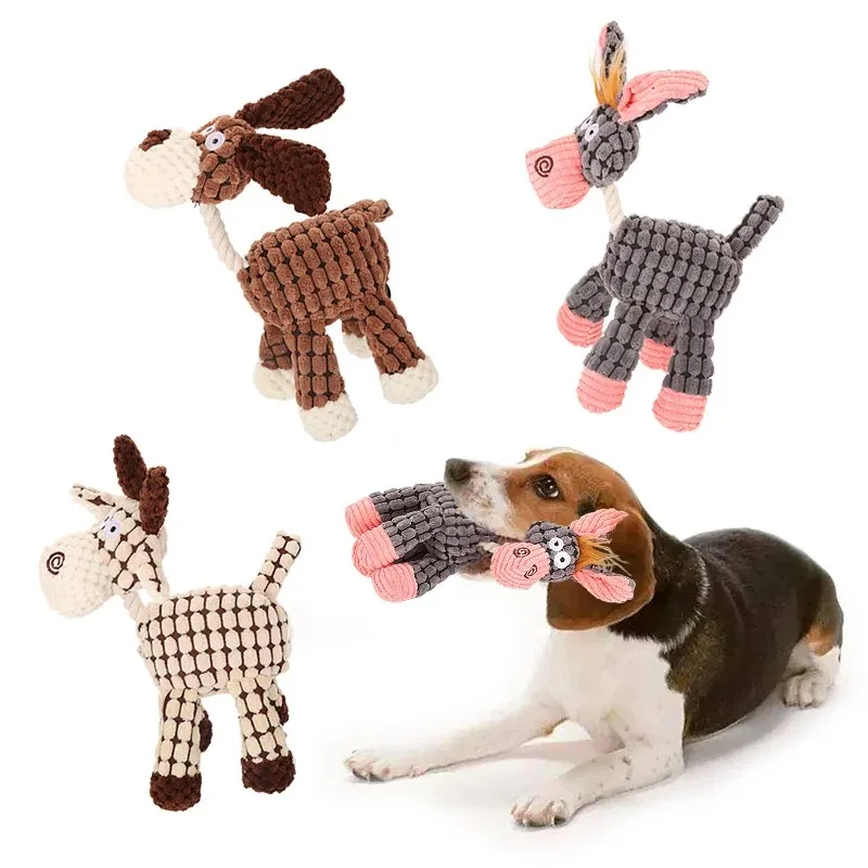 Juguetes de peluche para mascotas, burro chirriante, juguete de peluche para perros, masticar, silbido, ardilla involucrada, juguetes para perros, suministros para masticar gatos - imagen 3