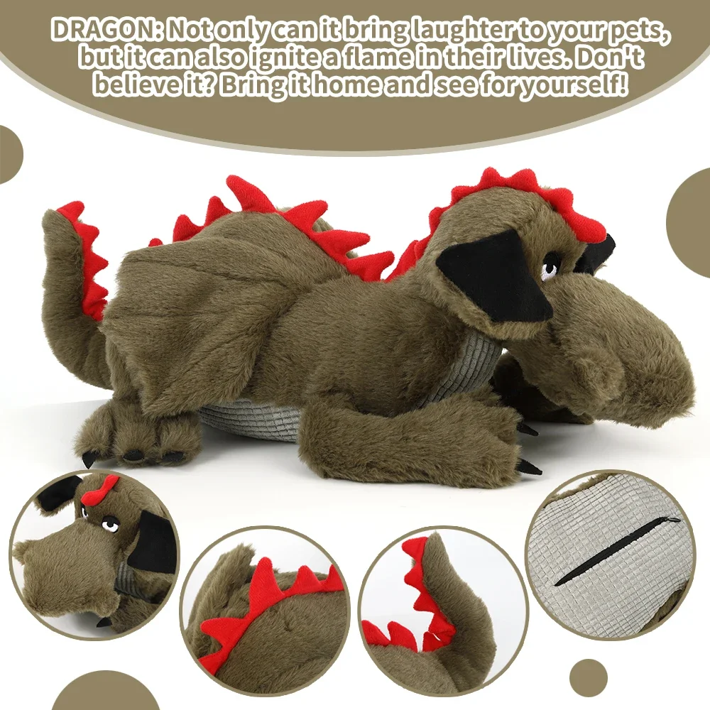 Juguete de latido del corazón para perro Fire Dragon, ayuda de entrenamiento comportamental para cachorros, peluche de ayuda para dormir, compañero de mascota, juguetes para perros inteligentes
