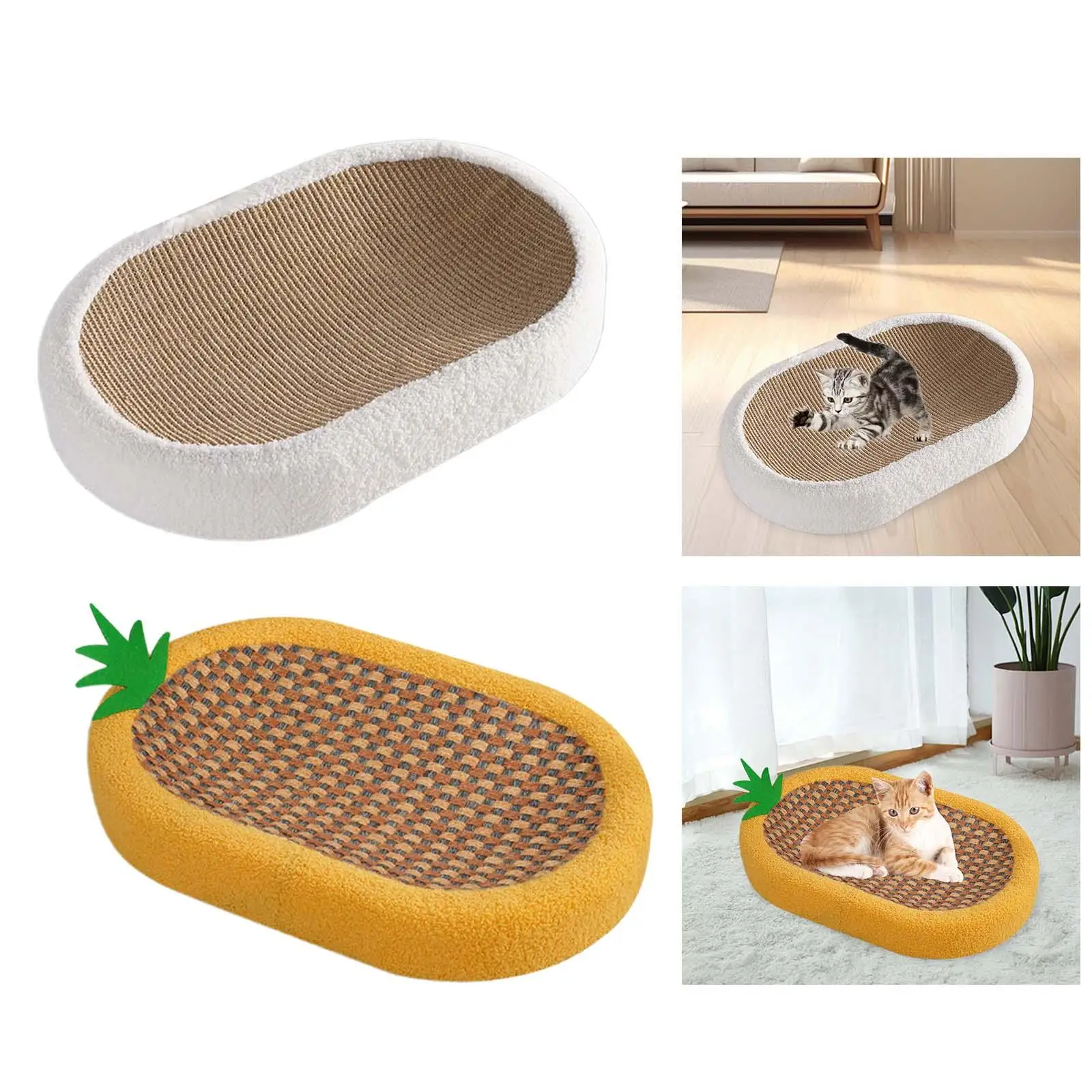 Cat Scratcher Lounge Bed Cat Scratcher Board Oval Sturdy Playing Cat Scratching Mat Sofa Furniture Protector for Pet Gift