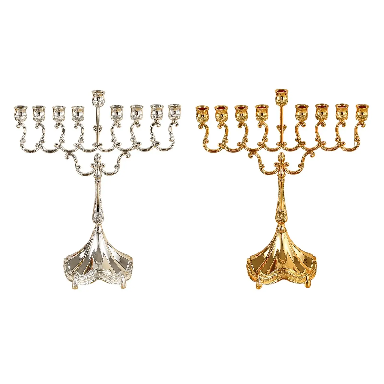 Candelabro de nueve brazos en aleación de zinc - Menorah para bodas - imagen 4