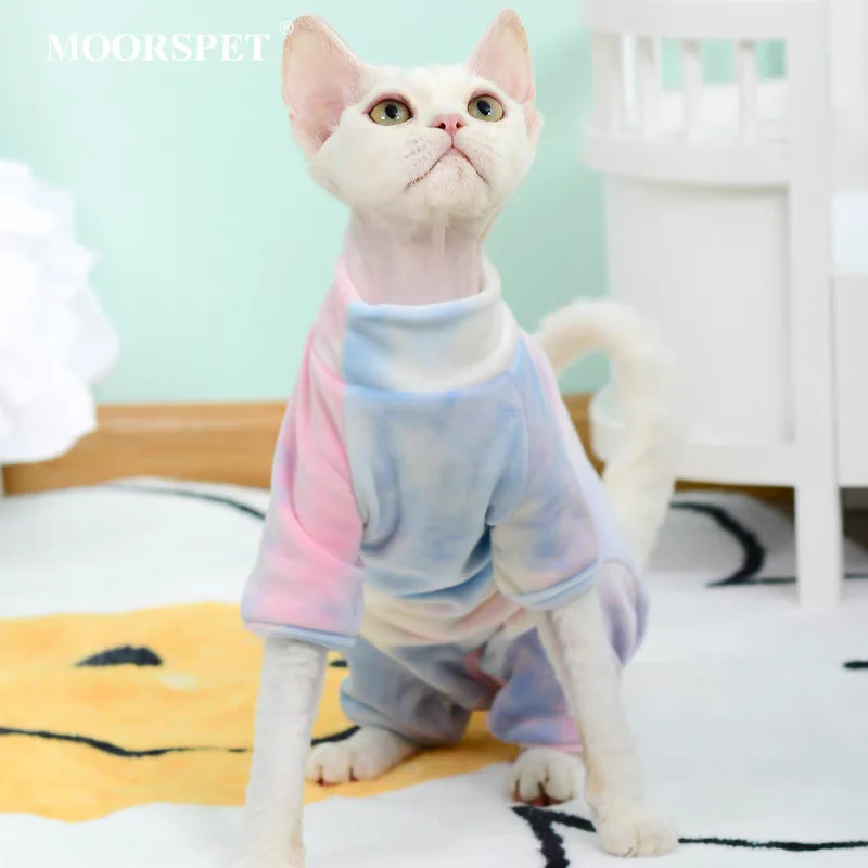 Sphynx-ropa de gato para gatitos, traje de teñido suave de 4 Patas para gatitos, abrigo azul cálido para invierno, ropa de estar por casa para Yorkshire, Primavera - imagen 4