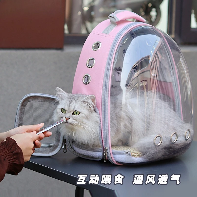 Bolsas para gatos, bolsa portátil, cápsula espacial, mochila transpirable de gran capacidad, bolsa para perros, mochila escolar para gatos, suministros para mascotas - imagen 2