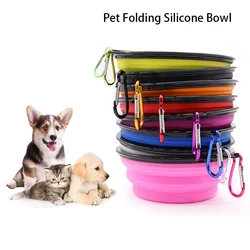 Tazón plegable de silicona para perros, portátil viaje comida y agua