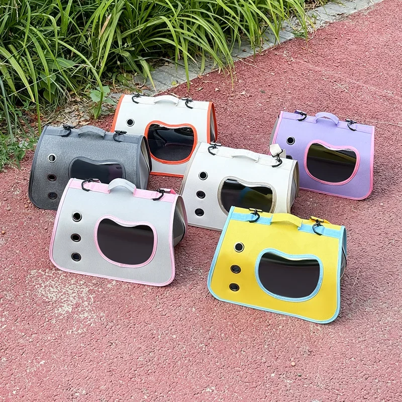 Bolsa de viaje para mascotas y gatos, práctica bolso de hombro saliente, suministros universales plegables para mascotas, transportador para gatos