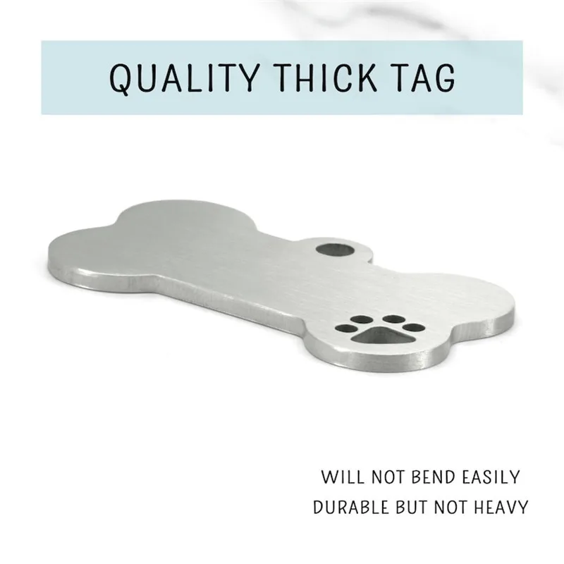 Etiqueta de identificación de perro antipérdida con grabado personalizado de acero inoxidable, Collar personalizado con nombre para mascota, etiquetas de hueso para perro y gato, suministros para mascotas - imagen 4