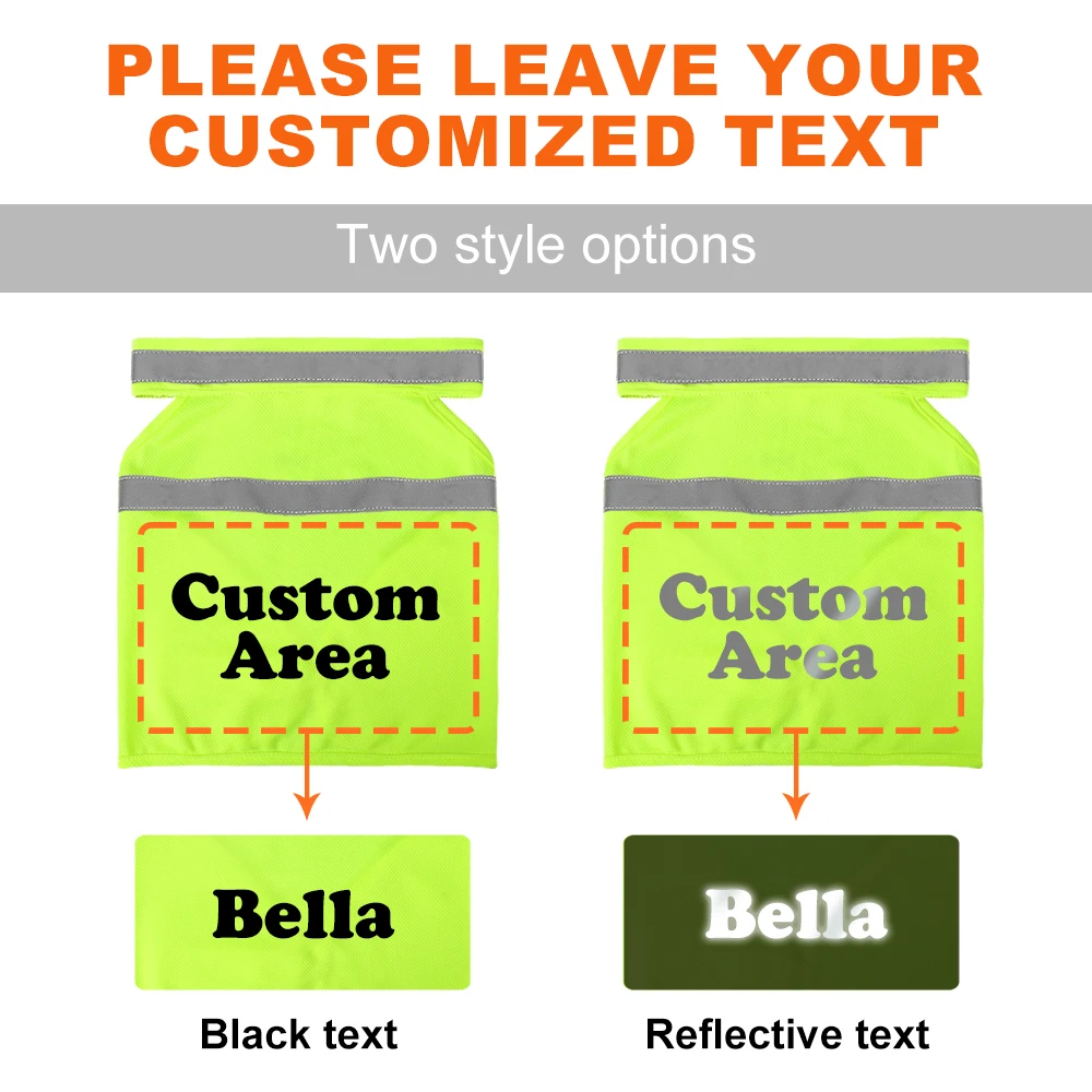 Ropa personalizada para perros, nombre impreso gratis, número Tel, ropa para perros, chaleco reflectante de seguridad para mascotas, disfraz de visibilidad nocturna para caminar para perros - imagen 4