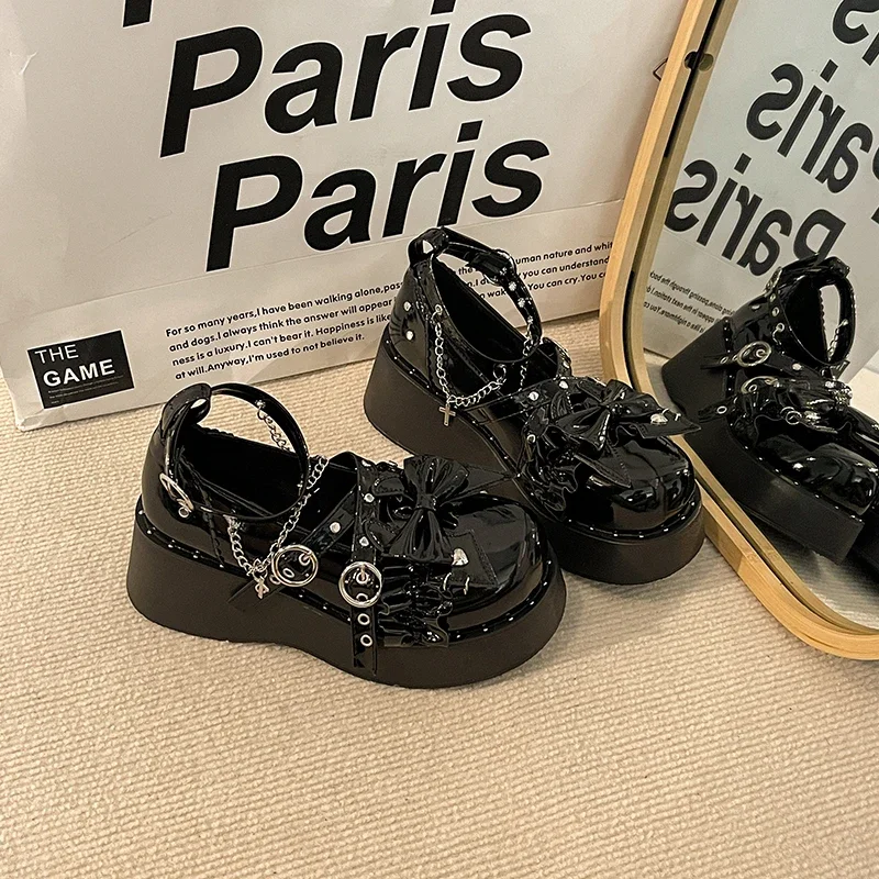 Punk Y2K Sweet Cool Girl Thi Bot Round Head Single Shoes Women's Fashion Flats High Heel Spring Summer New Arrival - imagen 3