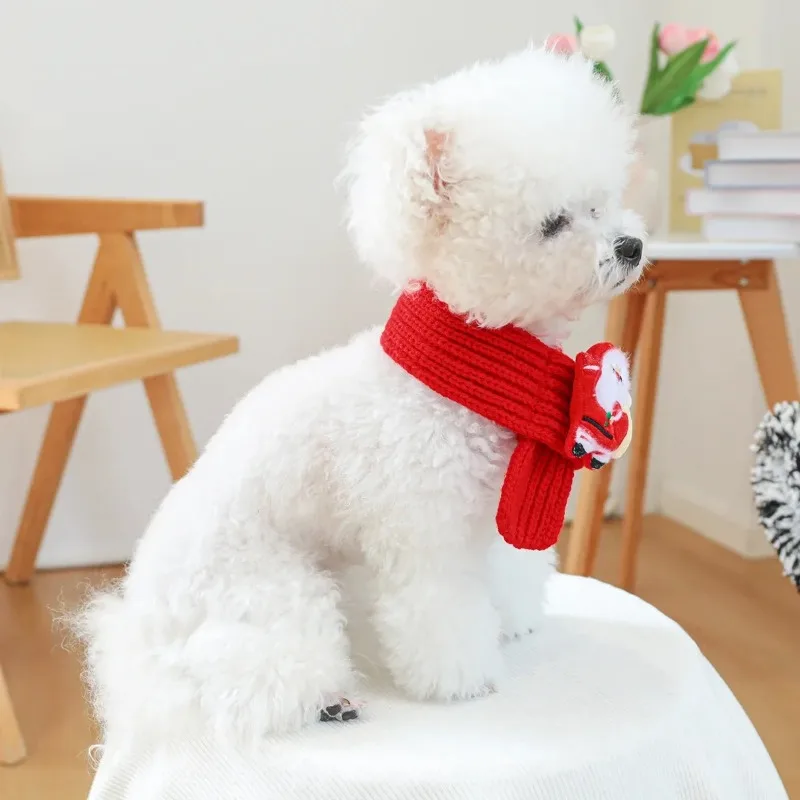 Alce perro regalo de Navidad invierno mascota tejido bufanda de Navidad suave cómodo cálido Año nuevo bufanda de Navidad gato cachorro Accesorios - imagen 4
