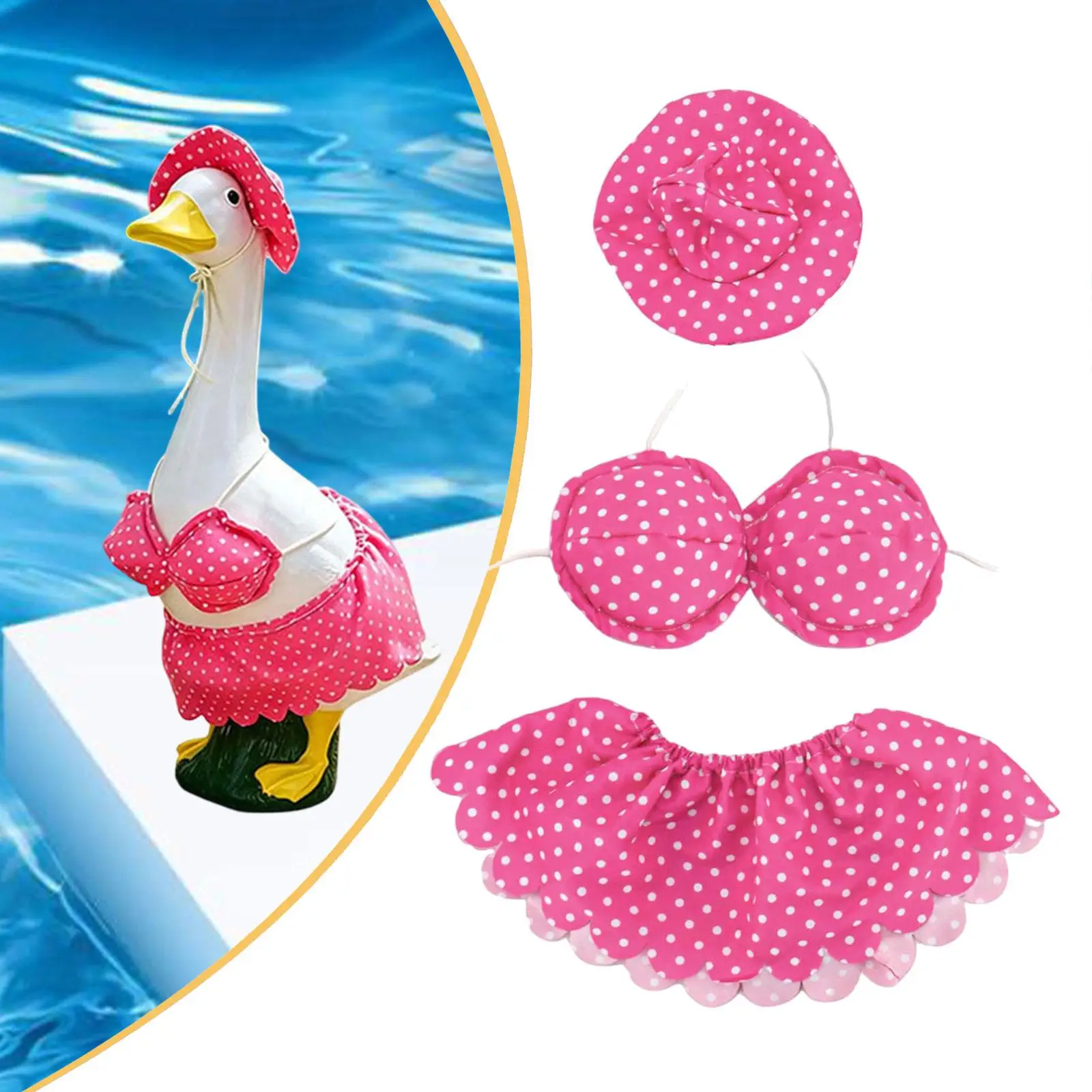 Figura decorativa de ganso con bikini para jardín – 23 pulgadas - imagen 5