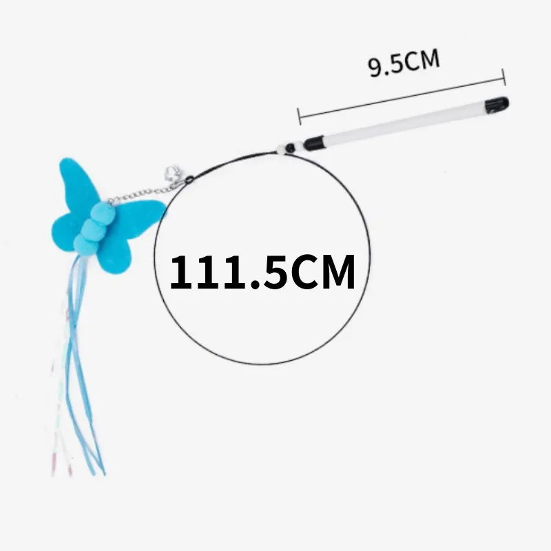 Juguetes interactivos para gatos, palos de mariposa, borla, alambre de acero, campana, suministros para mascotas - imagen 5